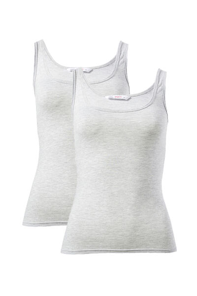 Multipack 2pk Thick Strap Tank, Grey